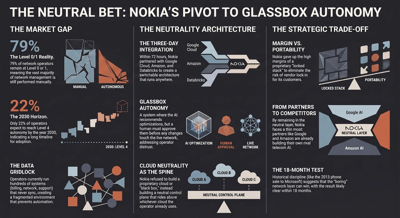 Why Nokia Wedged Databricks Between Google and Amazon — one-page infographic