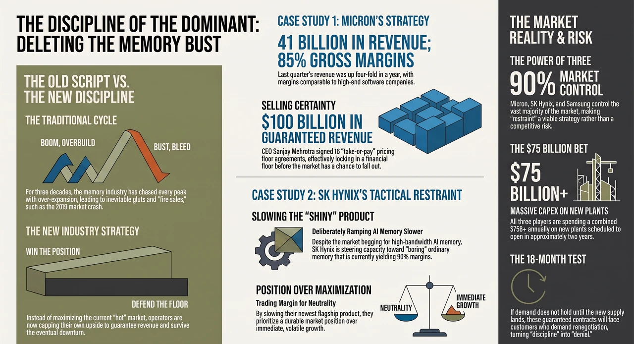 Why Micron's CEO Capped His Own Record Quarter — On Purpose — one-page infographic